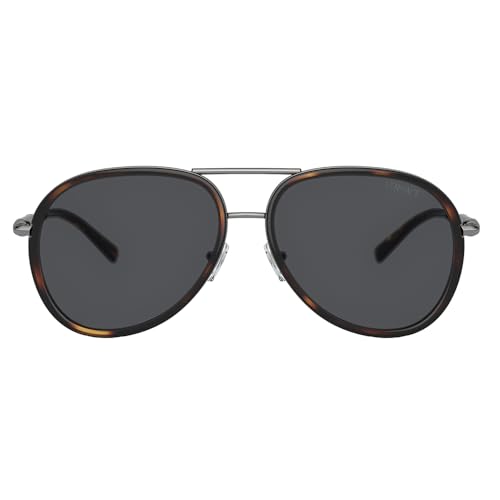 Versace VE 2260 100187 Havana Metal Aviator Sunglasses Dark Gray Solid Color Lens2