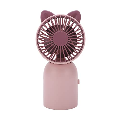 SPYMINNPOO Ventilador de Mano, Diseño Lindo de Gato con Carga USB, Mini Ventilador Portátil para Viajes Al Aire Libre para Niños, Interruptor de una Tecla, Material ABS