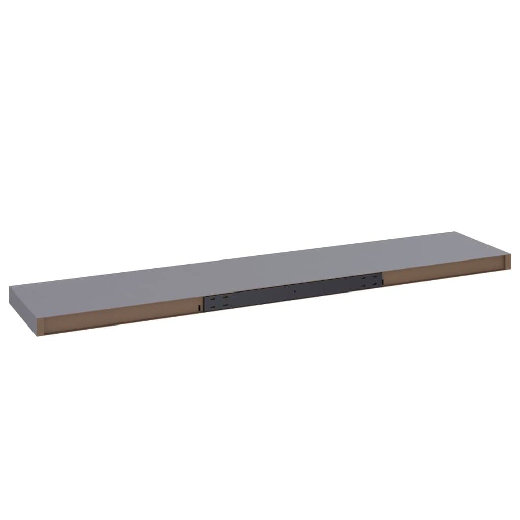 Juego de 2 estantes flotantes de 47,2" x 9,3" x 1,5" con soportes de metal invisibles, repisa de exhibición montada en la pared, estante de almacenamiento para sala de estar, dormitorio, baño, decor