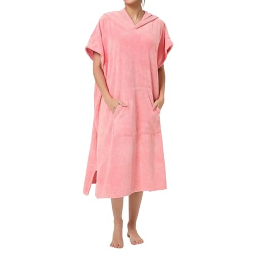 Generisch Frottee Badeponcho Damen Herren - Strandponcho Surf Poncho Erwachsene Handtuch Kapuze Bade Surfponcho Bademantel