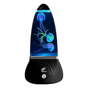 Lightahead Mini Jellyfish Lava Lamp with 7 Color Changing Effects. The Ultimate Sensory Synthetic Jelly Fish Tank Aquarium (Small).