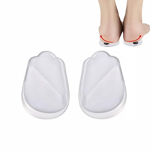 Ankeny クリアインソール 【2/4/6枚セット】 X O型レッグに使用可能 クッション性／シリコンゲル素材／インヒール 調整 中敷 男女兼用 (透明, 1足)