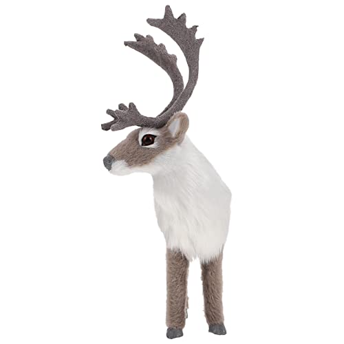Zerodeko Christmas Reindeer Figurine Statue Xmas Deer Sculpture Desktop Ornament Elk Ornament Christmas Tree