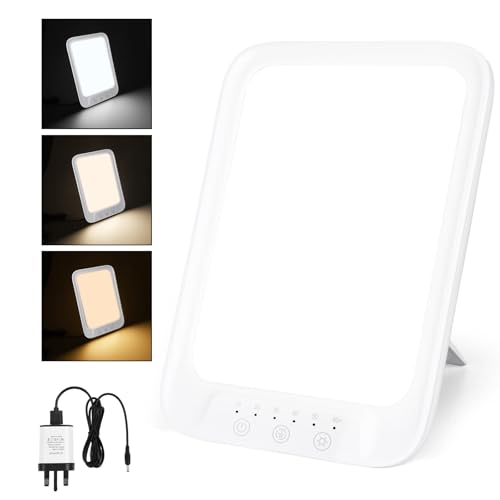 AOGOE SAD Lamp, SAD Light, 16000 Lux Light Therapy Lamp, UV-Free Natural Sunlight Lamp with 3 Color Temperature & 10 Brightness Levels, SAD Light Therapy Lamp with Memory Function and 6 Timer Settings