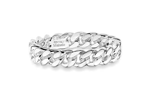 Miabella 925 Sterling Silver Italian 4Mm Cuban Link Band Ring For Women Teens Girls Made In Italy (6) #TOP1