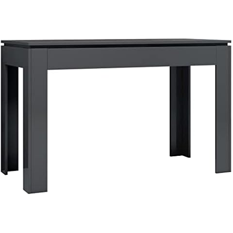 vidaXL Mesa de Comedor de Contrachapada Gris Brillante 120x60x76 cm Cover