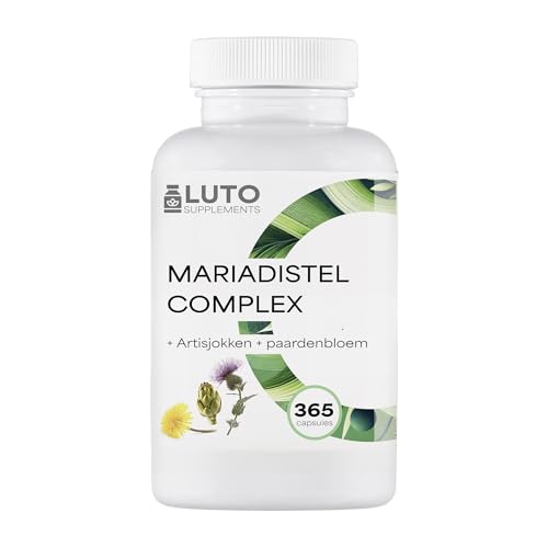 Mariendistel Artischocke Löwenzahn Komplex - 365 Kapseln (6 Monatsvorrat) - Hochdosierung mit 80% Silymarin & 2,5% Cynarin - Laborgeprüft - vegan - LUTO Supplements
