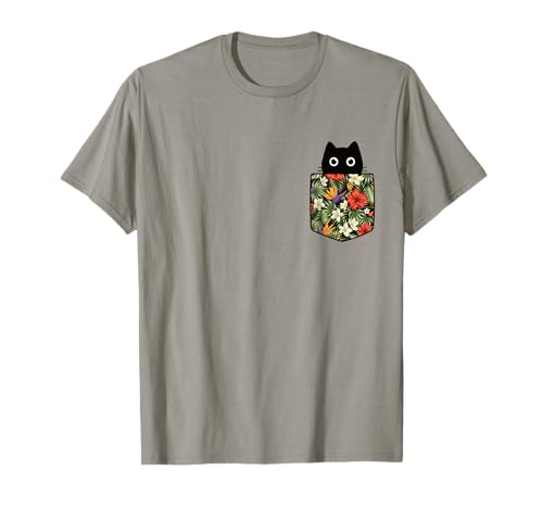 Hawaiianische Katze in Tasche Hemd für Frauen Männer Niedliche Katzen Liebhaber T-Shirt