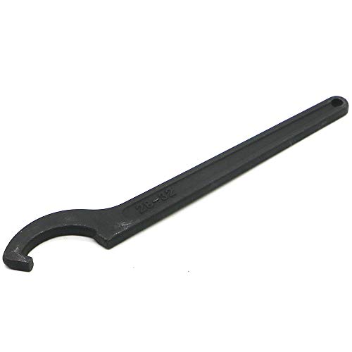 Linggan C Hook Spanner Wrench Collet Chuck For 28-32Mm Round Nut, Black Adjustable Hook Wrench Tool Steel Key Hand Tools For Nuts Bolts #TOP8