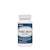 GNC Folic Acid 800mcg | Supports Healthy Fetal Development | Required for Proper Red Blood Cell Formation | Vegetarian Formula | 100 Count