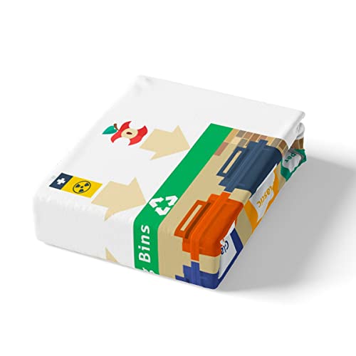 Recycling Trash Truck Duvet Cover Double Size Creen Garbage Truck Comforter Cover For Kids Boys Girls Teens Colorful Recycling Bins Bedding Set Waste Man Gement Themed Bedspread Cover 3 Pieces - Image 4
