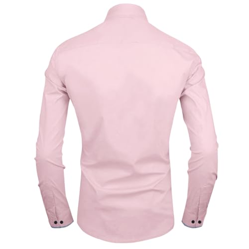 Image of Zombom Men's Solid Cotton Blend Regular Fit Full Sleeve Collared Neck Casual Shirt for Men
