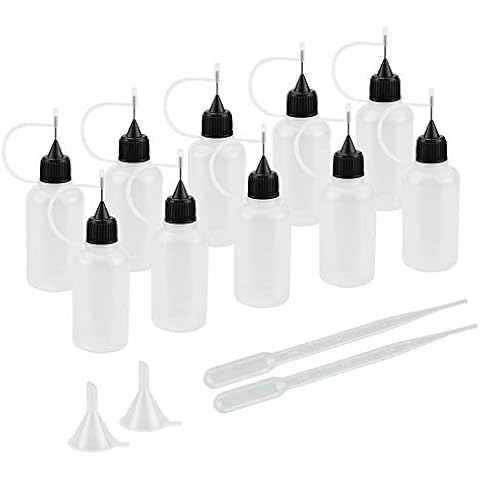 AFASOES 10Pcs Aplicador de Botella 30 ml Botella de Pegamento de Plástico Cover