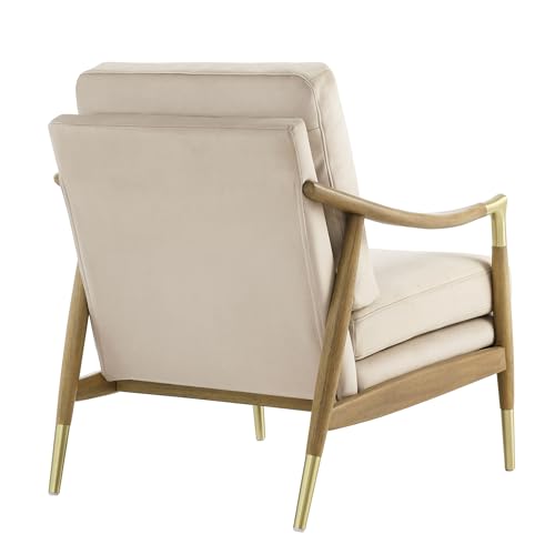 Modway Langford Stain-Resistant Performance Velvet Armchair – Mid Century Modern Velvet Chair with Wood Frame – Upholstered Accent Chair for Living Room or Bedroom by Modway - Image 7