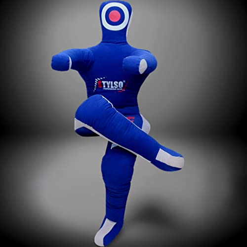 Stylso Wrestling Dummy Grappling Dummies - Bjj Dummy Mma Judo Karate Fighting Training Jujitsu Dummy Un-Filled Throwing Punching Practice Jiu Jitsu Dummy - Sitting - (Blue) #TOP1