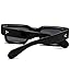 ZIMUSUN Square Thick Frame Sunglasses for Women Men Fashion Chunky Rectangle Sun Glasses Black Shades(A1 Black/Grey)
