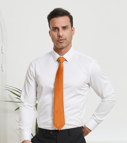 Image of DecTwig Men's Ties Solid Color Formal Neckties 3.15 inch (8CM) Black Ties For Men