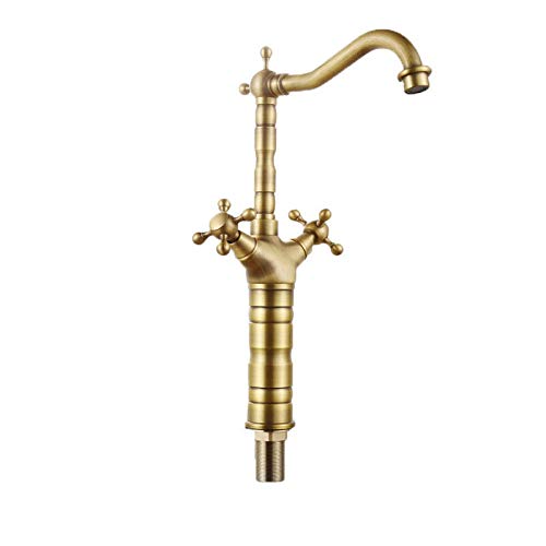 VZJSLT Modern Faucet Traditional Kitchen Sink Faucet 360 Â°Faucet Household Faucet Retro Faucet Bathroom Faucet Antique Basin Faucet Brushed Blue Bronze Cold Faucet Copper Basin Washbasin Faucet