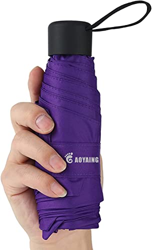 Gaoyaing Upgraded Compact Travel Umbrella Sun&Rain Lightweight Small And Compact Suit For Pocket Purple, 39 Inches #TOP9