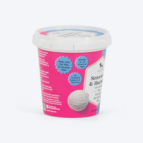 Image of HUFT Strawberry & Blueberry Dog Ice Cream Mix - 40 gm (Pack of 5) | Natural Treats with Prebiotics for Dogs | Easy to Prepare Frozen Dessert | Healthy Snack for All Life Stages & Breeds Dogs