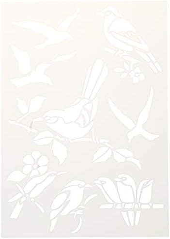 Efco 9320721 Stencil Forest Birds / 8 Designs DIN A 5, 21 x 15 x 1 cm