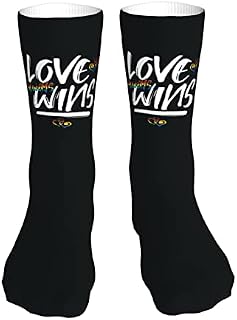 883 Compression Socks Love Always Wins Gay Pride Lgbtq Athletic Socks Non Slip Calf Socks Breathable Sports Socks For Hiking Trekking Jogging 40cm