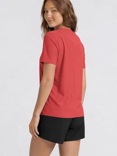 Image of ODODOS Women's Performance Cropped Tee Ultra Soft odSTRATUM Tech Short Sleeve Relaxed Top Crew Neck T-Shirts