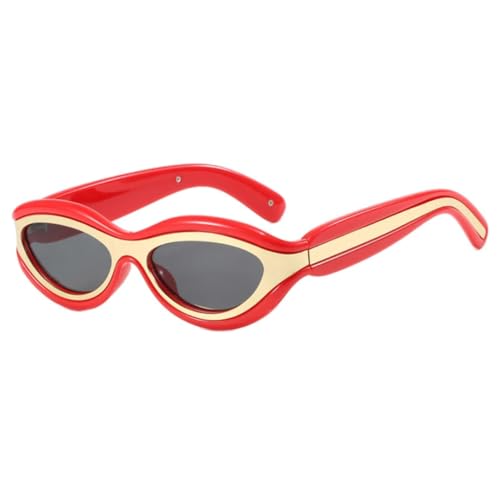 Lunettes de soleil ovales rouges pour parfaire votre look urbain et festival cet ete