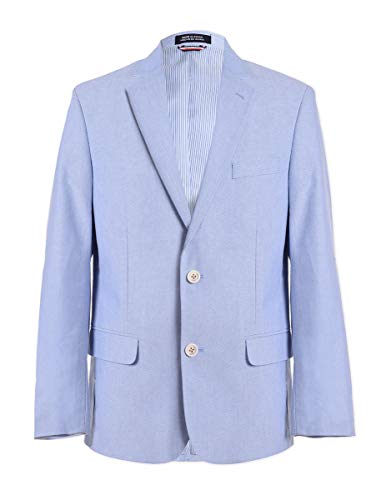 Tommy Hilfiger Boys' Big Oxford Blazer Jacket, Medium Blue, 18