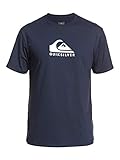 Protección solar UPF 50+ Quiksilver Men\'s Solid Streak SS Short Sleeve Rashguard SURF Shirt, Navy Blazer, L
