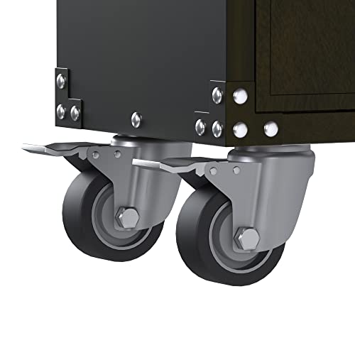 Aobabo Metal Storage Cabinet With Wheels,Steel Half Height Storage Cabinet With Adjustable Shelves,Industrial Rivet Style Counter Cabinet For Home,Office,Garage,Classroom #TOP6