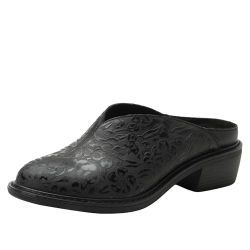 Alegria Women Michy Loretta Crow Mule Western Open Back Leather Clog Heel 6 M US