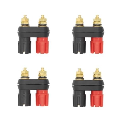 EIGHTNOO 4-Pack Dual 4mm Banana Plug Jack Socket Binding Post for Speaker Amplifier Terminal Cover