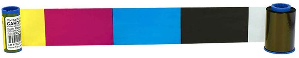 YMCKO 800015-440 cinta de color compatible con impresoras de tarjetas de identificación Zebra P330i P420i P430i 800015-440 YMCKO Ribbon 200 imágenes