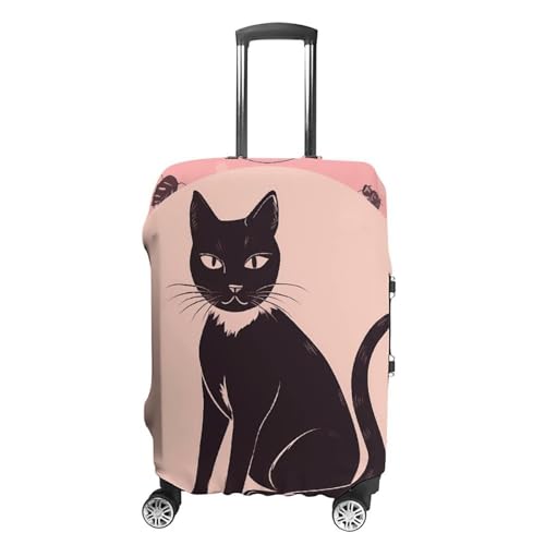 Housse de bagage chat noir anti-rayures pour valise abîmée L