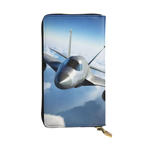 Flying Airplane Wallet For Women Men Clutch Rfid Blocking Leather Wallets Large Capacity Purse Credit Card Holder Money Case With Zipper Phone Holder Long Travel Purse