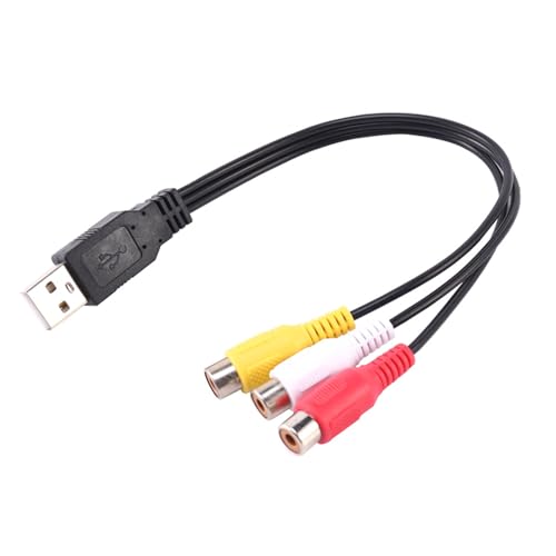 Applicable to 1pcs USB Male Plug to 3 Female Plug Adapter Audio Converter Video USB to RCA Cable Applicable to HDTV TV Cable