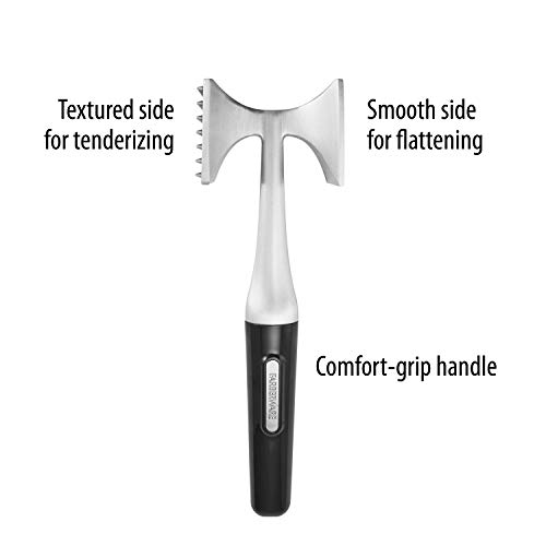 Farberware Professional Dual-Sided Rigid and Texture Stainless Steel Meat Tenderizer with Comfort Grip Handle, Great for Pounding Meat, Shellfish, Nuts, Dishwasher Safe, Black - image 3