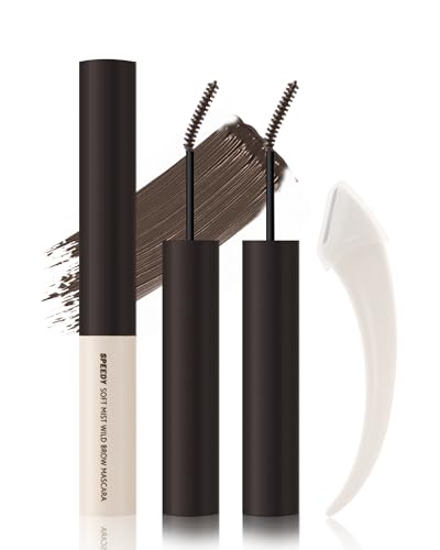 Getönte Augenbrauen Gel Dunkelbraun, 2Pcs Ultra-Fine Brush Eyebrow Gel Wasserfest with Brow Tool, Natürliche Langanhaltende Eyebrow Mascara für Voluminös Brauen, Augenbrauenfarbe Makeup für Frauen-02