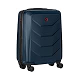 WENGER Prymo Carry-On Hartschalenkoffer, Handgepäck, Trolley, 36 (43) l, Sicherheitsschloss, Damen Herren, Reisen Urlaub, Blau, 653632