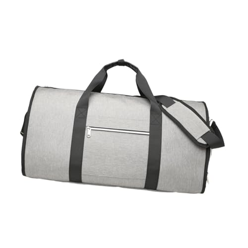Qianly Garment Duffel Bag Suit Bag Versatile with Shoe Compartment Business Travel Bag Garment Bag for Business Camping Holiday, Light Gray