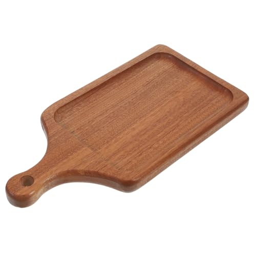 Cabilock Tagliere in Legno Rettangolare Piatto da Portata Manico per Pizza Affettati e Snack Realizzato in Legno Naturale Resistente