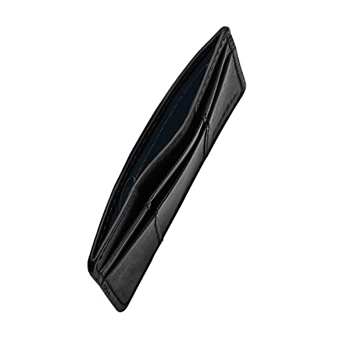 Image of Fossil Men's Everett Leather Slim Minimalist Card Case Front Pocket Wallet, Black, (Model: ML4398001)