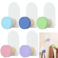 Dongnesi 5 PCS Kids Coat Hooks Self Adhesive,Self Adhesive Hooks Kids,Colorful Stick On Coat Hook,Hat Hook for Wall for Towel, Clothes,Backpacks and Hats