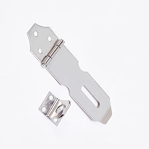 Image of Stainless Steel Padlock Hasp 3.70 inch Length Hasp Staple Padlock Latch with Screws for Furniture Window Cabinet Drawer Closet Silver Tone 20pcs