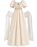 Fiamll Regency Jane Austen Robe pour femme Taille empire Manches bouffantes Robe avec écharpe pour thé cocktail soirée cocktail, Couleur champagne., XXL