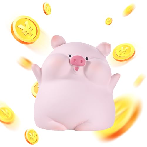 Norhogo 1 salvadanaio Kawaii in plastica, salvadanaio a forma di maiale, salvadanaio, divertente per banconote e monete, salvadanaio per ragazze, ragazzi, adulti e bambini