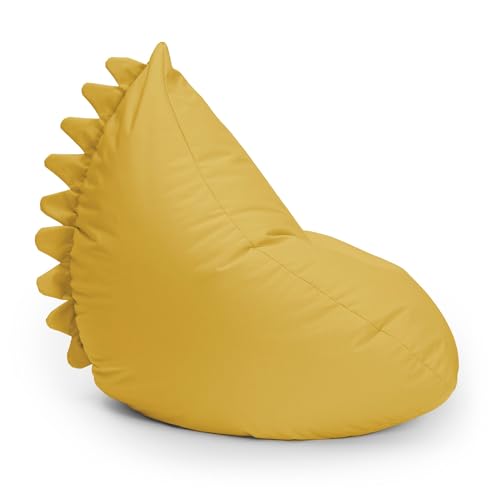 Lumaland Kindersitzsack Monster | Sitzsack Tier Familie für Kinder | Wasserabweisender Bean Bag für Indoor & Outdoor | Pflegeleichtes Material | 80 x 80 x 70 cm & 2,9 kg leicht [Gelb]