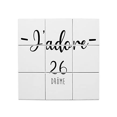 Carreaux céramique décoratif haut de gamme motif Drôme 45,6 x 45,6 cm pour décoration murale
