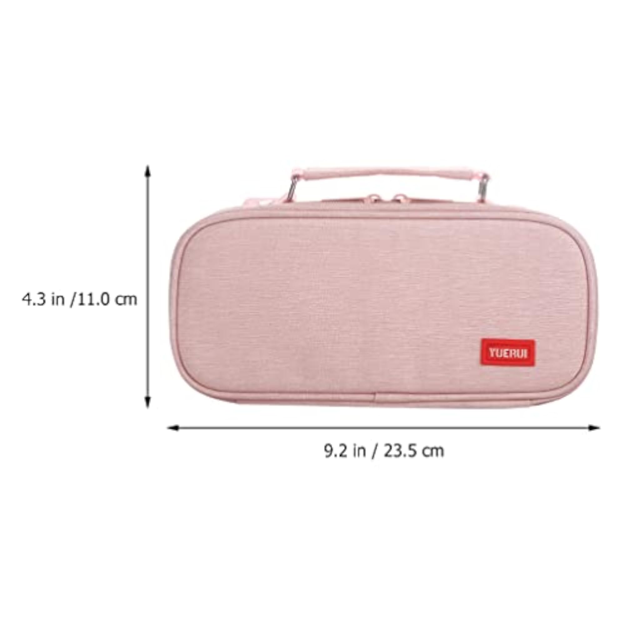 Large Capacity Pink Zipper Pencil Case for School Office